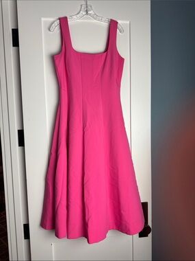 Ann Taylor Pink Sleeveless Square-Neck A-Line Dress